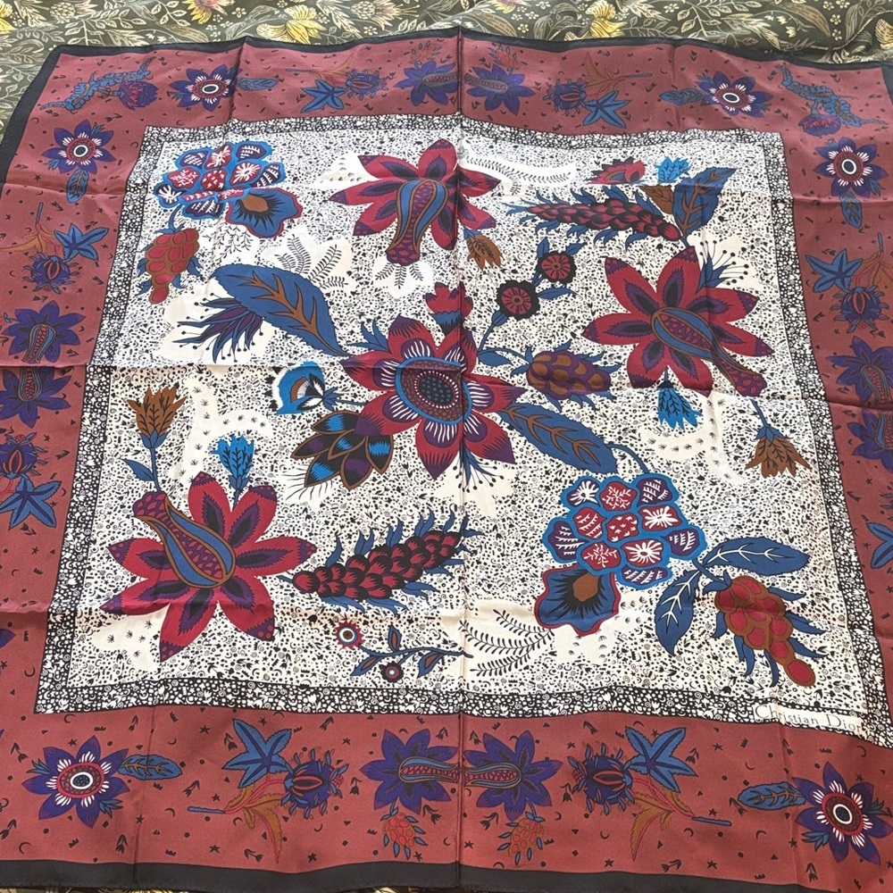 Dior Silk Scarf with Floral Design